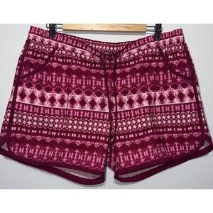 Lands End WOMENS 16 Quick Dry Pull On Swim Shorts Red Pockets Modest Board